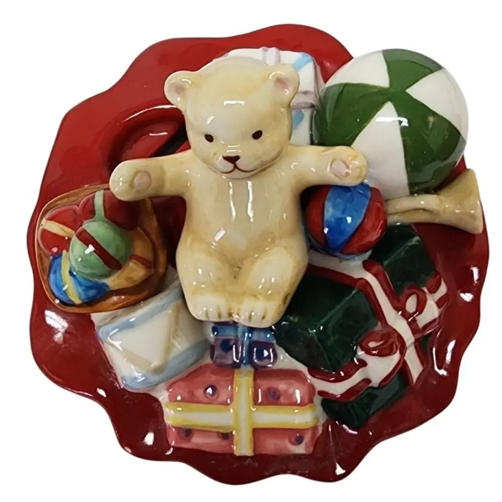 Vintage Longaberger Holiday  Ceramic Jam Bowl with Spreader - Picture 2 of 7